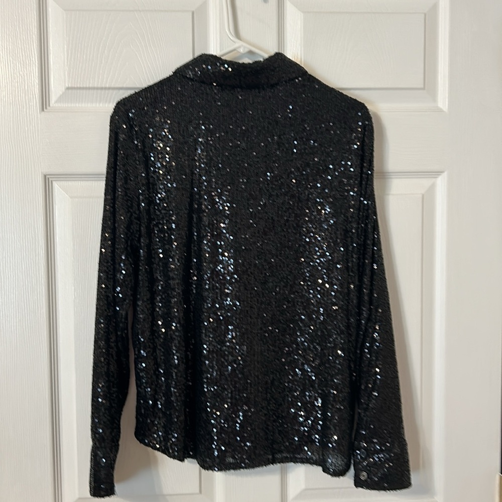Black Sequin Top - image 4